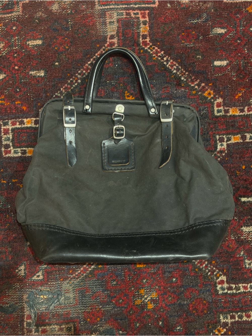 Billy Kirk Black Leather-Strap Tote Bag